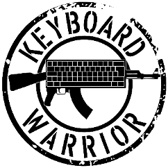 Keyboard warrior illustration